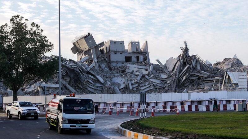 Mina Plaza demolition works in Mina Zayed, Abu Dhabi